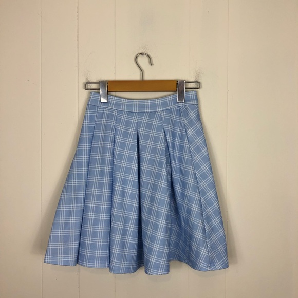 SHEIN Boxy Pleated Plaid Skirt Sz M - Picture 2 of 9